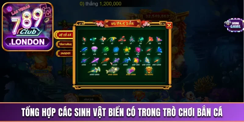 Tổng hợp các sinh vật biển có trong trò chơi bắn cá 789Club